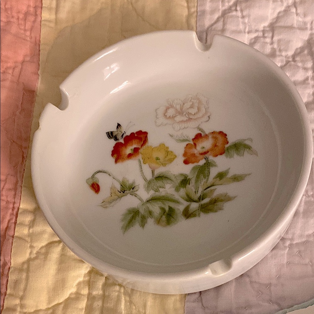 Floral Porcelain Ashtray from Mid 50’s. I believe it was made in Japan.